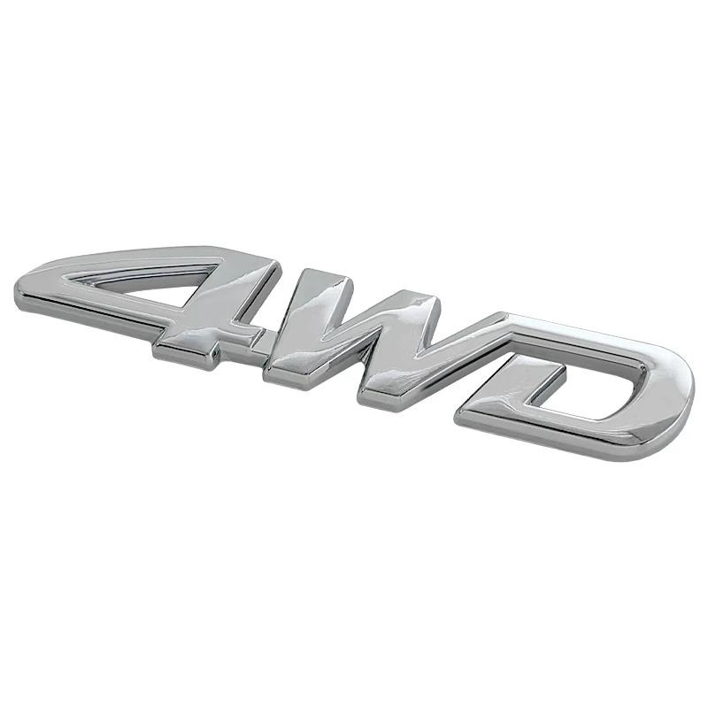 3D Metal 4WD Logo Letters Badge Car Sticker Decal For Hyundai Jeep KIA Renault Toyota Mini Hodna AWD Emblem Sticker Accessories