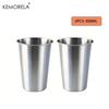 KEMORELA 2/4 шт. Стальные кружки 300/400 мл Стальные стаканы Пинта Туристические кружки Стаканы для питья Штабелируемая металлическая кружка