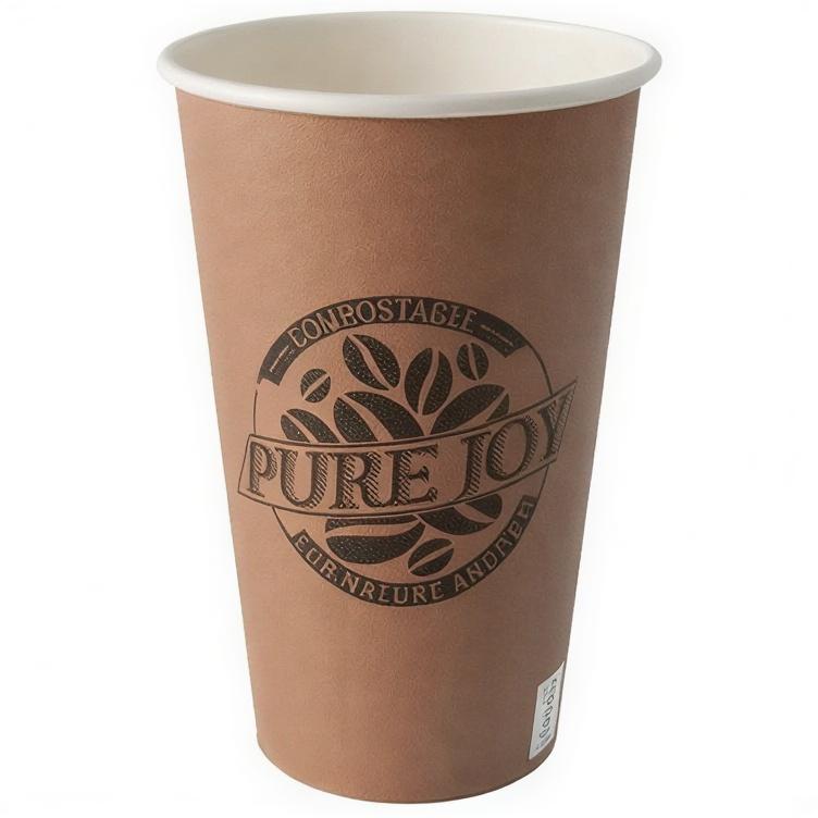 Kubek Papierowy "Pure Joy" Brązowy 450 Ml, Śr. 90 Mm 50 Szt.