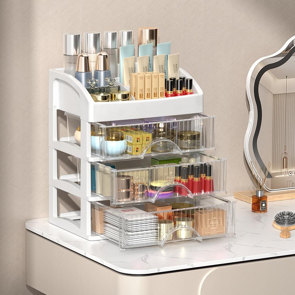 Drawer Jewelry Makeup Storage Box Large Capacity Transparent Makeup Storage Box Multi-layer Multi-functional Desktop Organizer