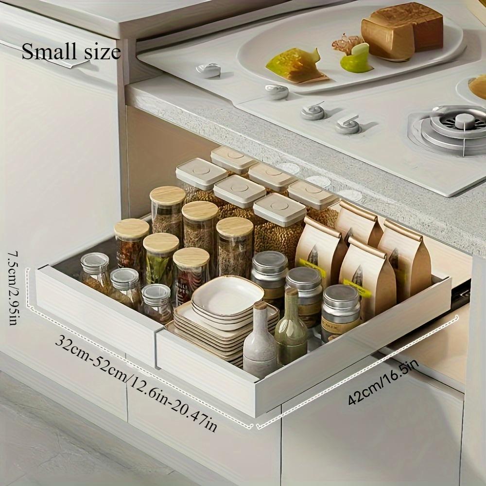 1шт Выдвижной органайзер для кухонных шкафов, Выдвижной органайзер, Органайзер для банок для специй, Органайзер для шкафов, Домашнее хранение и организация