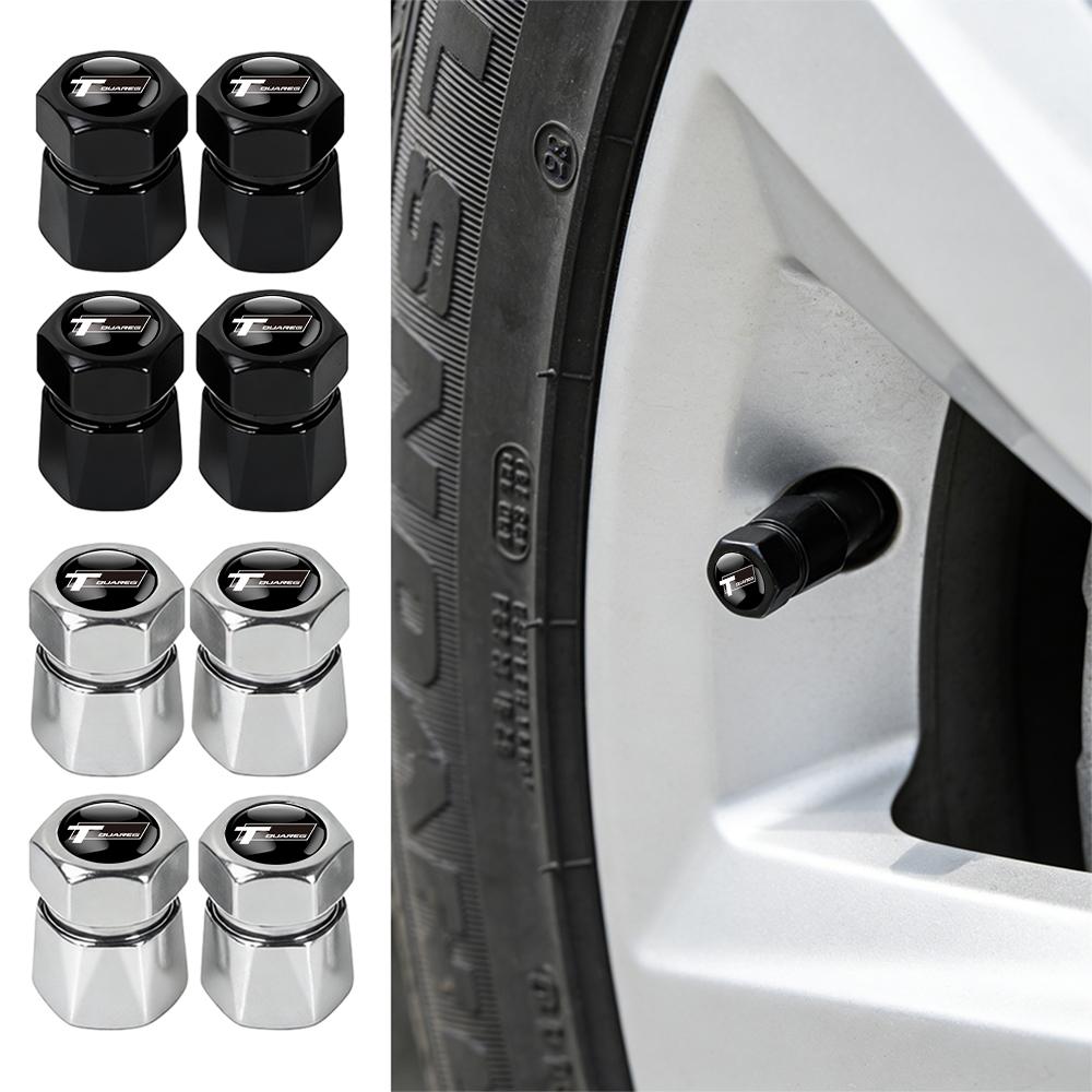 VW 4Pcs Car Tire Valve Caps Metal Wheel Dust Covers Accessories For Volkswagen GTI Golf Polo Passat VW CC Tiguan T-ROC Jetta Taigo