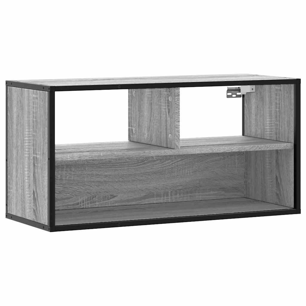 TV Stand in Grey Sonoma 80 x 31 x 39.5 cm Made of Particleboard and Metal