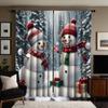 2 шт. HD Рождественская белая декоративная занавеска со снеговиком Белая занавеска с цифровой печатью Украшение дома в стиле украшения гостиной
