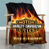 Harley-davidson Motorcycles Personalized Text Blanket Multi-purpose Personalized Blanket Comfortable for Livingroom Chair Bed Sofa for All Occasions