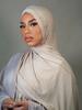 Muslim Jersey Hijab Scarf Shimmer Rhinestone Edge Headscarf Women Premium Cotton Jersey Shawl Luxury Design Turban Plain Wraps