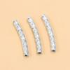 DIY Jewelry Materials: 2-Color Stainless Steel Embossed Bent Tube Beads & Accessories