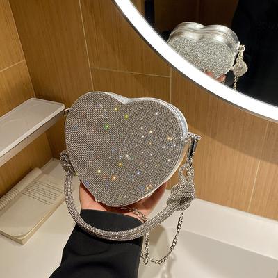 Сумка Love Bag Яркий бриллиант Сумка через плечо Модная универсальная сумка-мессенджер Сумки на День святого Валентина Банкетная сумка со стразами Подмышечная сумка