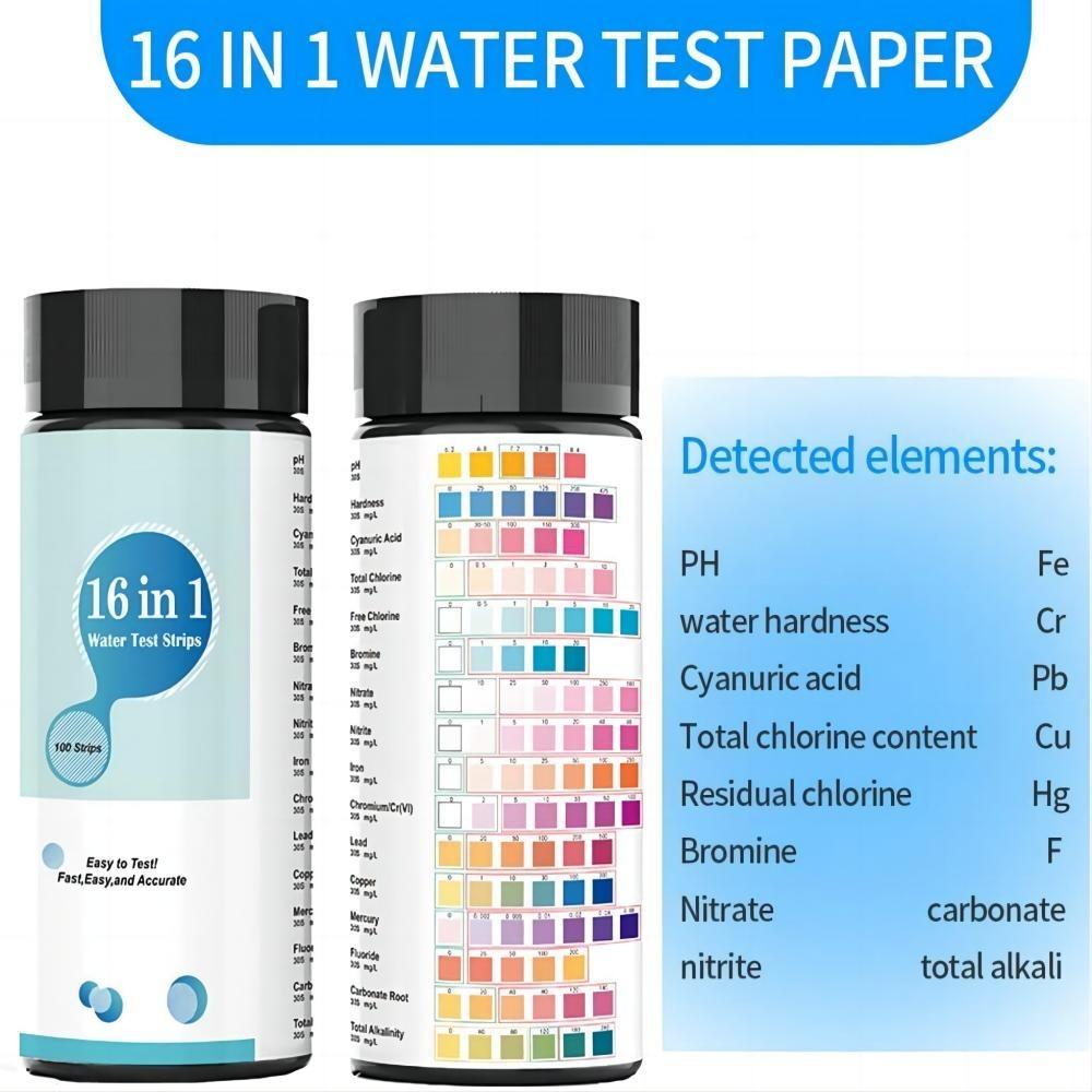 Drinking Water Test Kit, Premium 16 in 1 Test Kit for Aquariums, Pools, Spas, Water Wells