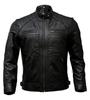Men's CafÃ© Racer Biker Leather Jacket Black Motorcycle Genuine Leather Handmade