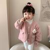 Детская одежда Костюм для девочек 2024 Осень и зима Новое детское корейское пальто из овечьей шерсти Верхняя одежда для маленьких девочек