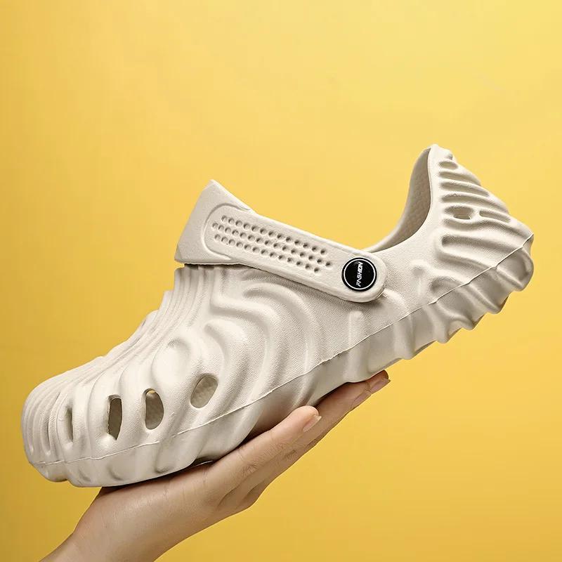 Новые мужские пляжные сандалии, повседневные летние уличные дышащие тапочки, мужские водные сандалии, мужские шлепанцы, легкие сабо, Slieds