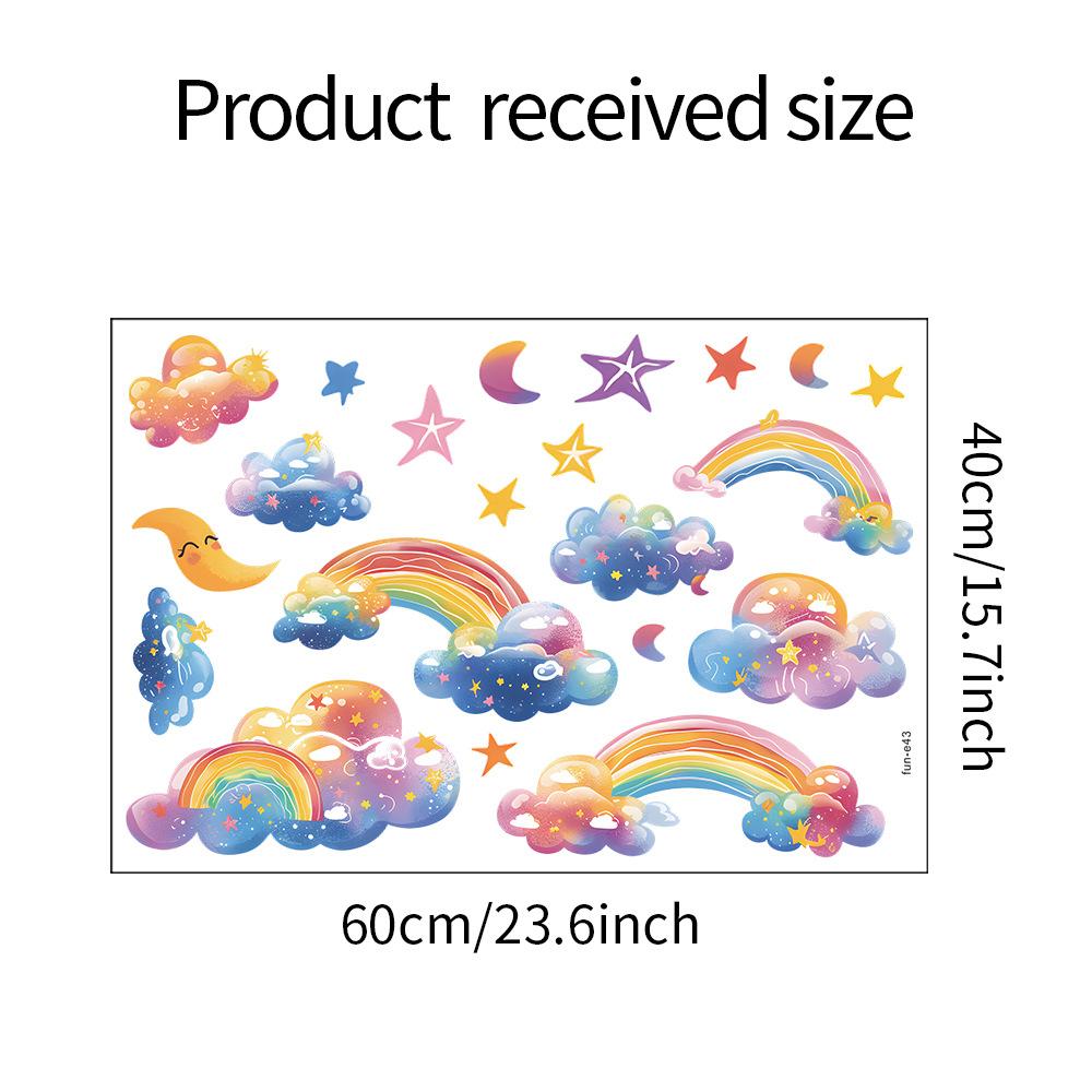 Радужная Звезда Облако Наклейка на Стену Самоклеящаяся Съемная для Детской Спальни Детского Сада Декорация Фона Стены