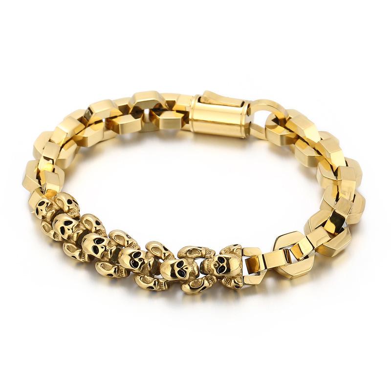 Модные украшения, Креативный браслет из титановой стали с гальваническим покрытием в виде полигонального черепа
