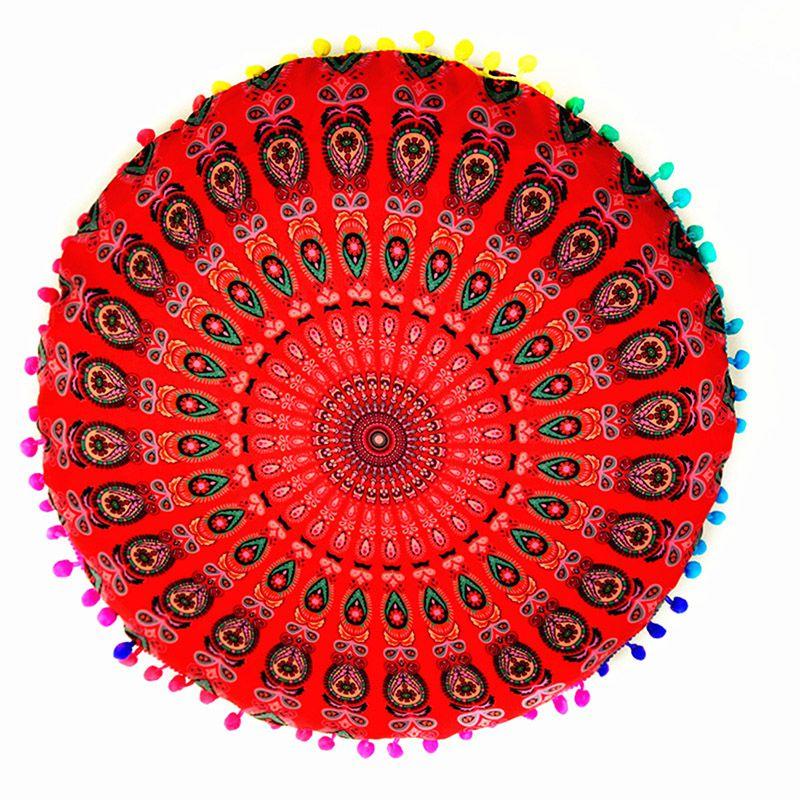Роскошная круглая наволочка с мандалой для стильного богемного домашнего декора