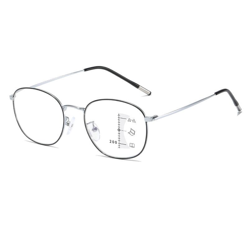 Men's and Women's Latest Fashion Multifocal Reading Presbyopia Glasses Neutral Fashion Square Frame Anti-blue Light Reading Glasses