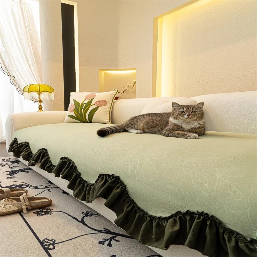 Special-Shaped Sofa Cushion New Four Seasons Universal Non-Slip High-End Sense Cushion Straight Row Sofa Cover Cover