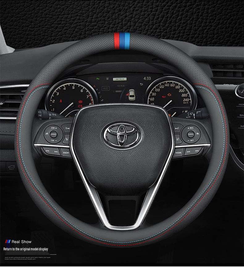 Чехол на руль Toyota для IZOA, Levin, RAV4, Venza, Highlander, Camry и Новой Corolla - Кожаный