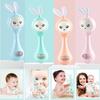 Shaking Toy Bite-resistant Cartoon Rabbit Shape Portable Music Light Teether Toy for Baby