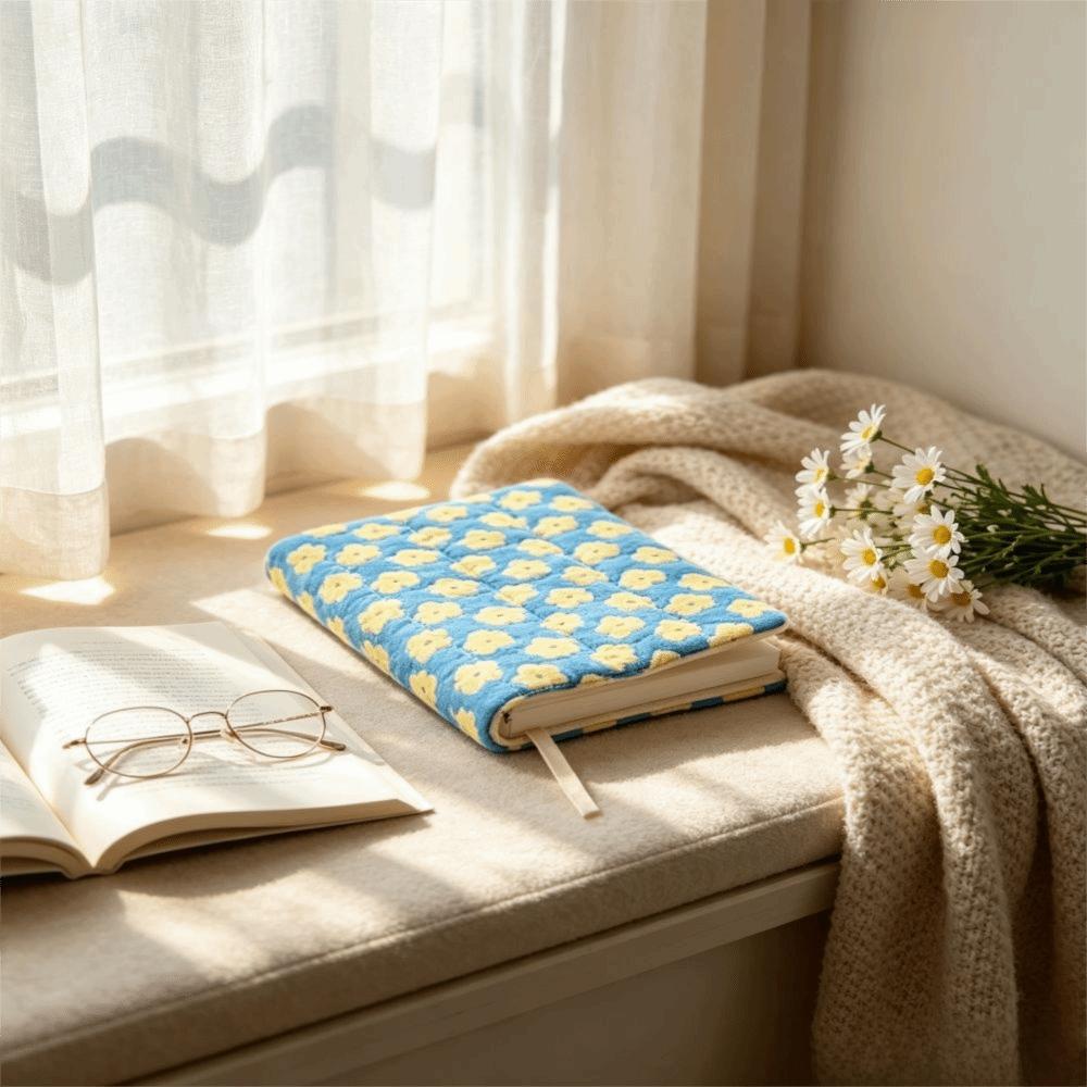 Lightweight Fabric Book Cover Floral Design Fabric Book Sleeve Notebook Protector for Book Lovers