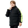 Kelme Kids' Winter Cotton Sports Jacket, Soccer Training Jersey, Warm and Thick, Short Version A, Black, Size 130