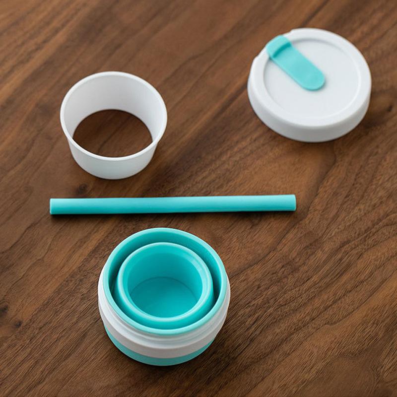 Силиконовая чашка для кофе, силиконовая складная чашка для воды, карманная чашка, выдвижная бутылка для воды, чашка для воды, портативная для путешествий, 450 мл