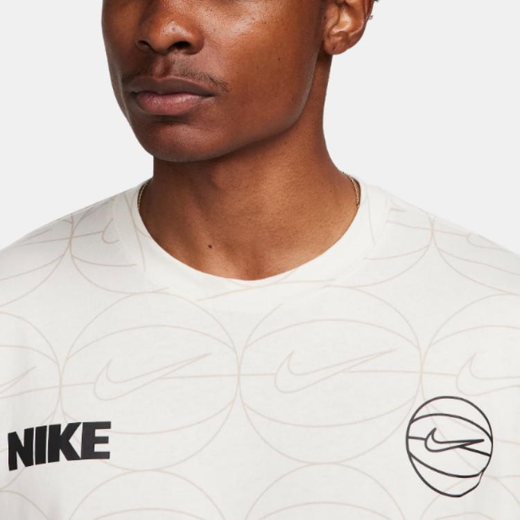 Nike Футболка Max90 с коротким рукавом и принтом букв по всему телу, спортивная, мужская, топы, цвет не совсем белый FN0797-030