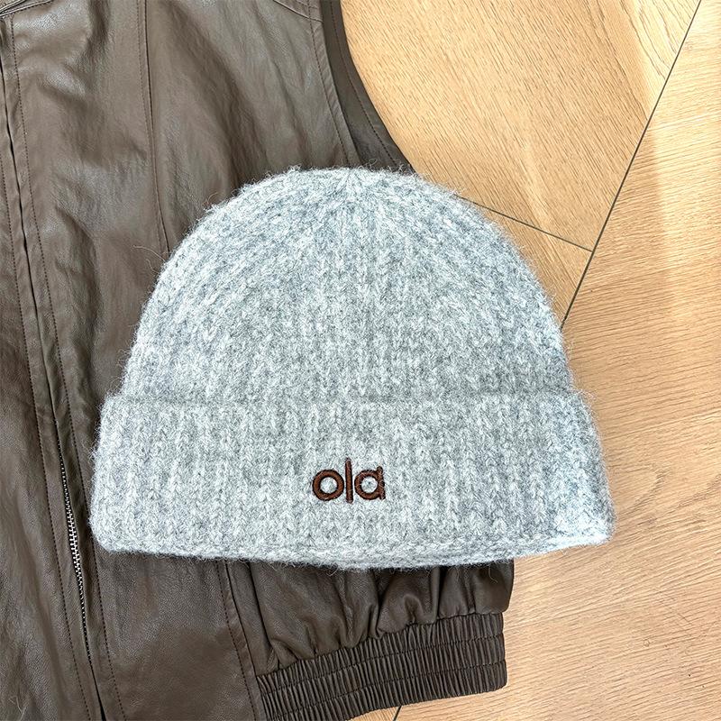Шерстяная вязаная шапка Английская вышивка Ола Универсальная шерстяная шапка Модная мужская и женская вязаная холодная шапка