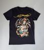 Ed Hardy Черная футболка унисекс с большим логотипом, из плотного хлопка, для мужчин и женщин