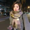 Korean Style Winter Cashmere Shawl Thickened Plaid Knitted Scarf Fashion   Women/Men