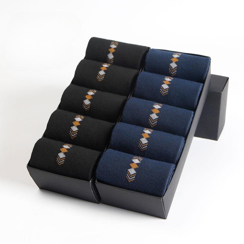 2/5/10 Pairs/Lot Men's Fashion Socks Four Seasons Leisure Breathable Mid Tube Socks 39-46