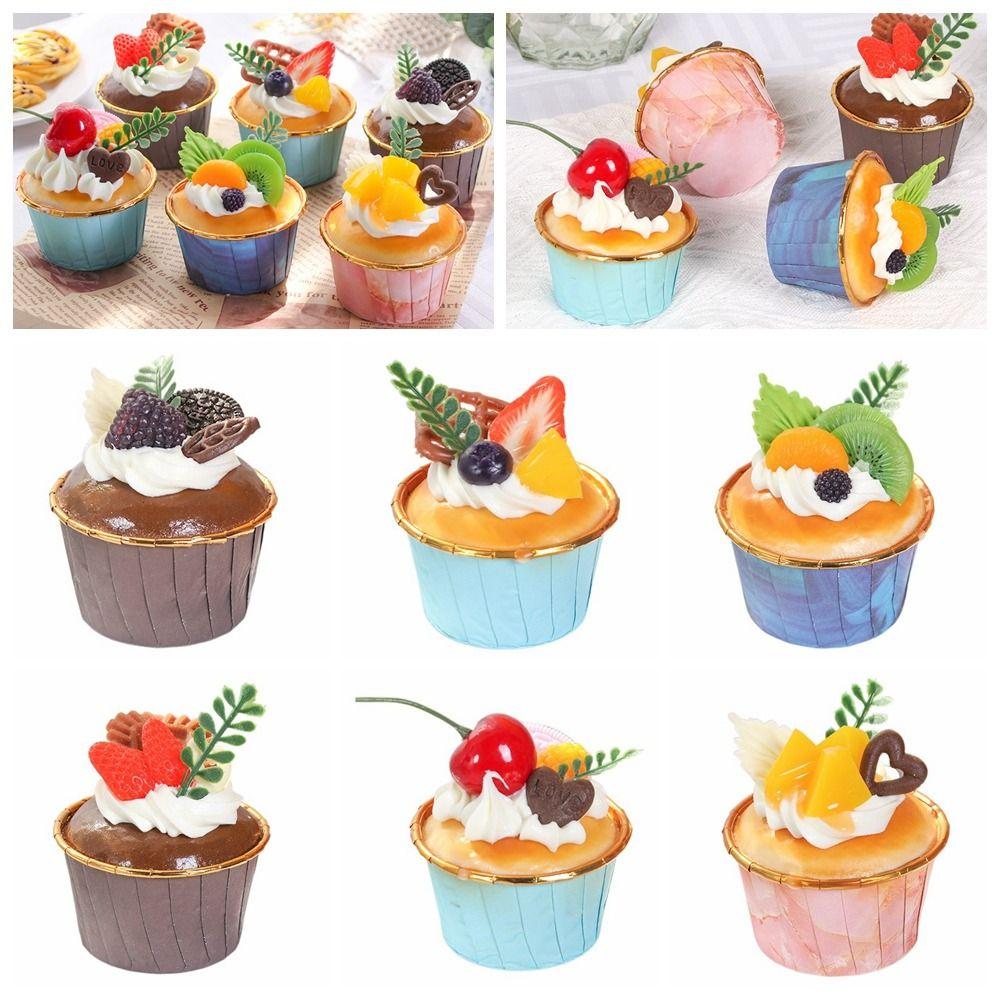 Decoration Faux Cream Cake Simulation Kitchen Artificial Fruit Cupcake Food Desserts Model