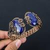 Lapis Lazuli Gemstone Pure Copper Wire Wrapped Handmade Cuff/ Bangle Adjustable Jewelry