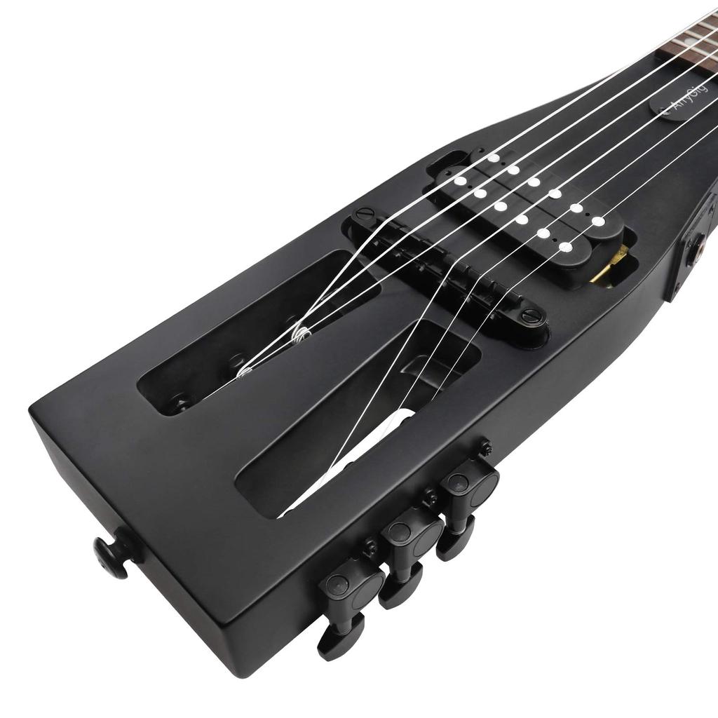Anygig портативная дорожная электрогитара 82 см черная полноразмерная с чехлом для правой руки черного цвета 1,6 кг 25,5