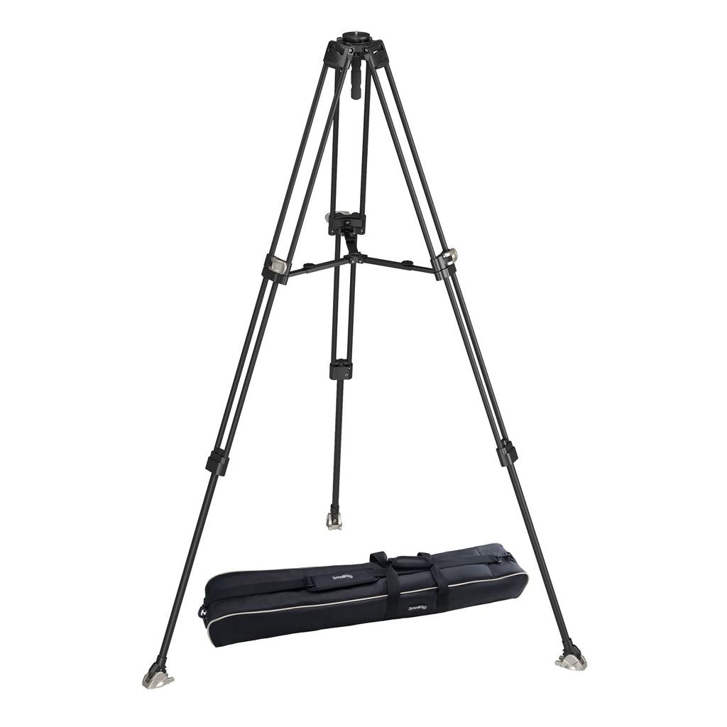 SmallRig Video Made of 3 Tiers Capacity Height Large Telescopic 3 Legs for Cameras Heavy Duty Flat Base Video Kit Compatible with Professional Fluid