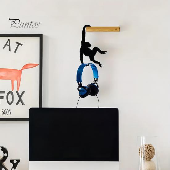 Деревянный крючок для обезьяны, прочный, для дома, кухни, спальни, гостиной, крючок для подвешивания одежды, полотенца, сумки, ключей, вешалки для зонтика, украшения