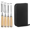 4 Piece Professional Wood Chisel Set for Woodworking CR-V Steel Comfortable Beech Handle Woodworking Chisel with Storage Bag