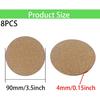 8PCS 3.5”/90mm Cork Coasters, Round Absorbent Drink Coasters for Coffee Table Protection, 0.15" Thick Natural Cork Mat for Hot Cups Home Office Bar