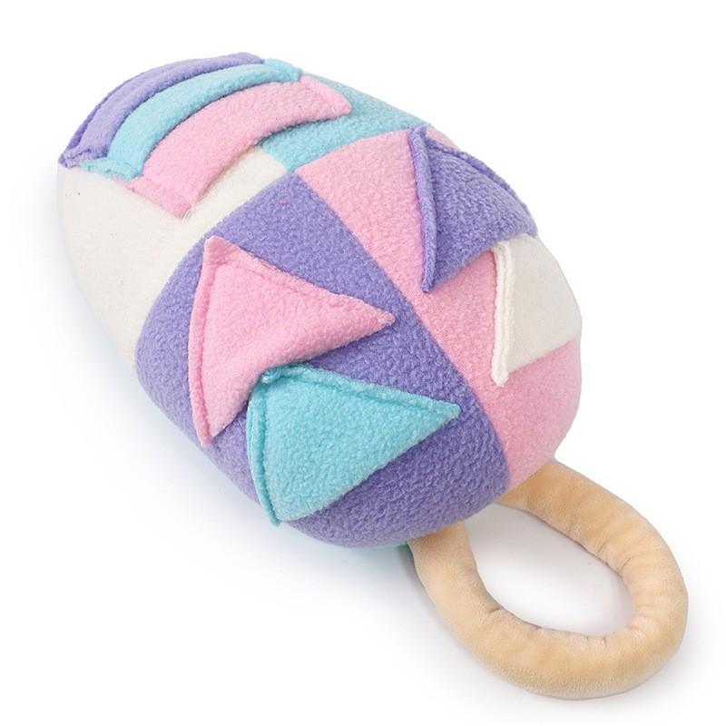 Soft Plush Rainbow Dog Toy With Crinkle Sound Chewing Training Small Medium Pets