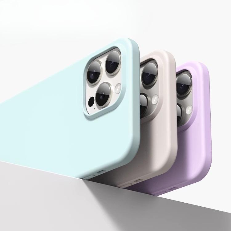 Облачное ощущение Жидкий силикон Подходит для чехла для мобильного телефона Apple 16promax IPhone 15 Ультратонкий Не желтеет Однотонный Предотвращает падения