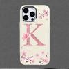 Cherry blossom letters case,suitable for iPhone 16 15 14 13 12 11 Pro Max X XS XR