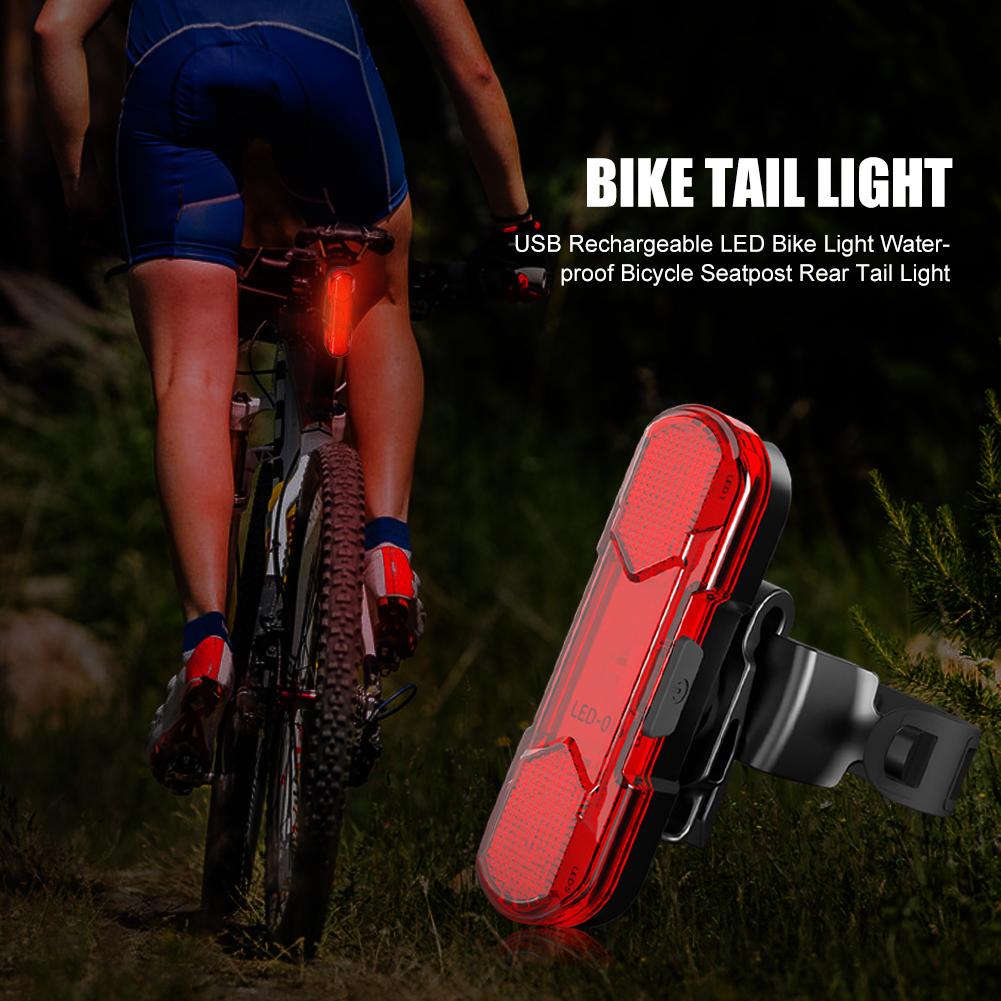 Waterproof LED Bike Tail Light Rechargeable Bicycle Rear Safety Warning Light Portable Light Mountain Bike Lights2