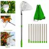 Fruit Picker with Segmented Pole Basket Adjustable Length Stainless Steel Pole Fruit Picker Easy-to-use Fruit Harvesting Tool