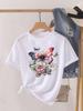(Asian Size) Tee Top Lovely Butterfly Cute 90s Women Clothing Casual Short Sleeve T Shirt Fashion Print Lady Female Graphic T-shirts