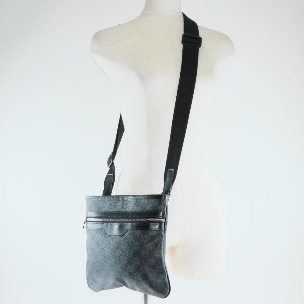 LOUIS VUITTON Tomas Shoulder Bag N58028 black/gray Damier Grafitto Canvas unisex Used