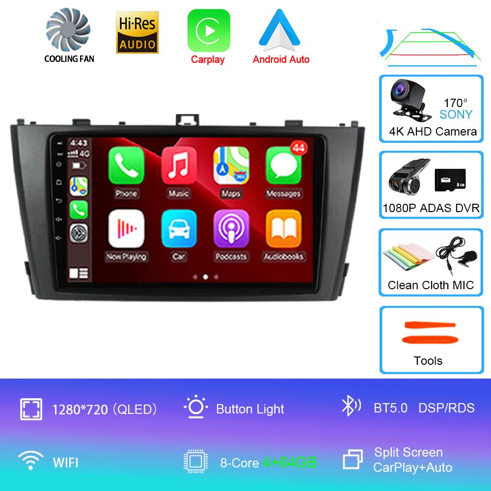 Android 14 Carplay Автомагнитола для Toyota Avensis T27 2009 2010 2011 2012-2015 GPS-навигация Мультимедийный проигрыватель DSP Stereo 4G