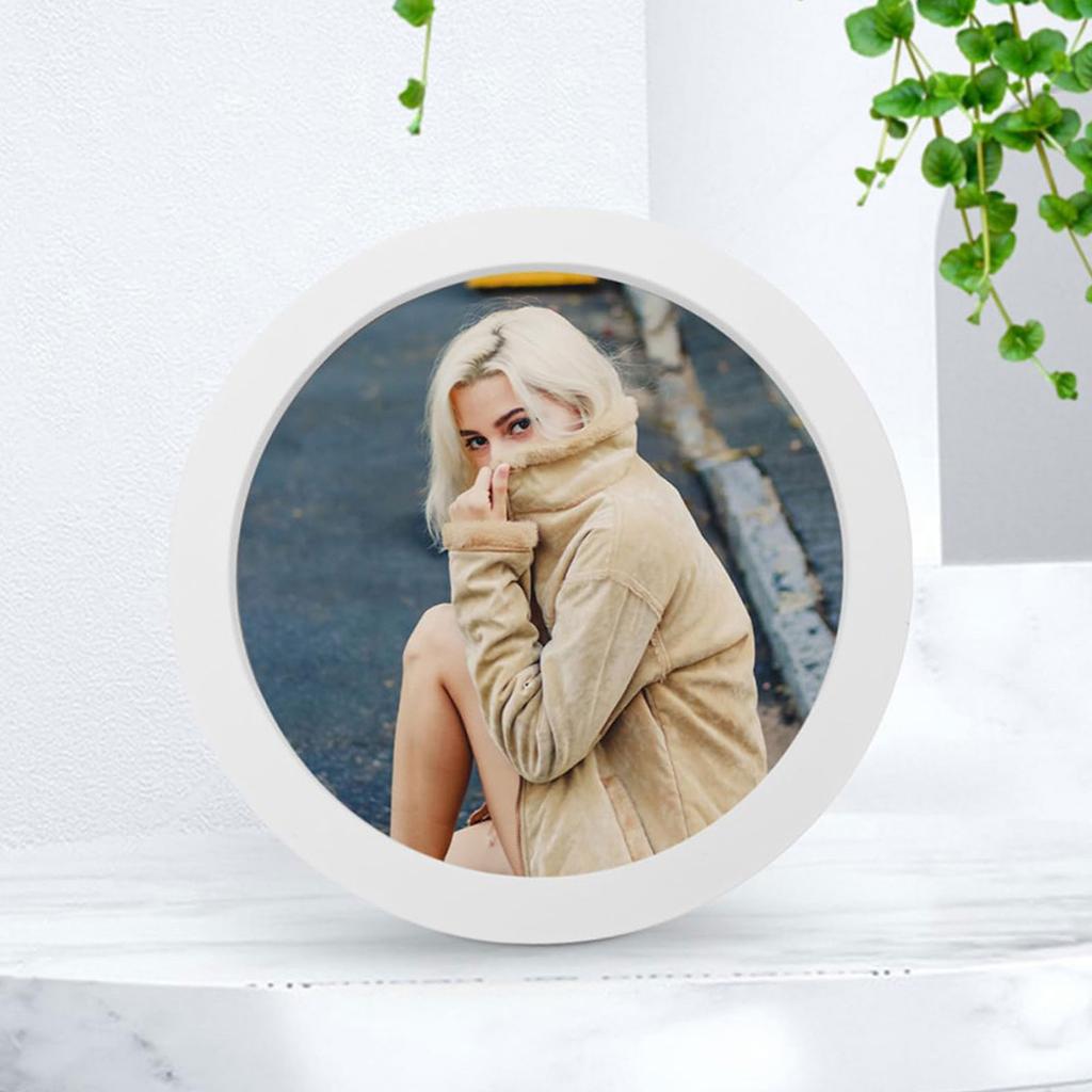 Круглая фоторамка на деревянной основе, декоративный настенный держатель для фотографий для масляных картин, 8-дюймовая фоторамка, домашний декор