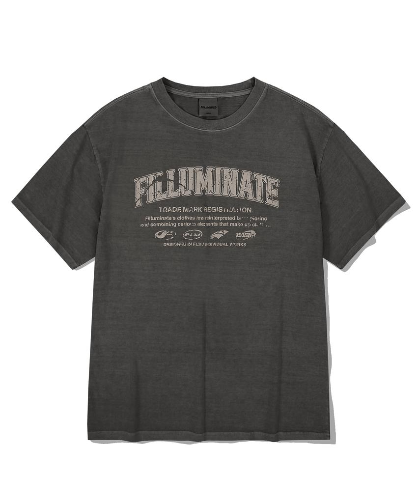 FILLUMINATE Damaged Graphic Pigment T-Shirt - Charcoal