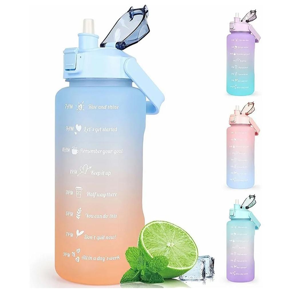 Sports Water Bottle 2.2L Large Capacity Leakproof PP Portable Water Jug for Outdoors Home Blue Orange