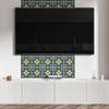 Set of Self-Adhesive Vinyl Tiles with Print Floral Pattern with Symmetry 20x20x20 cm